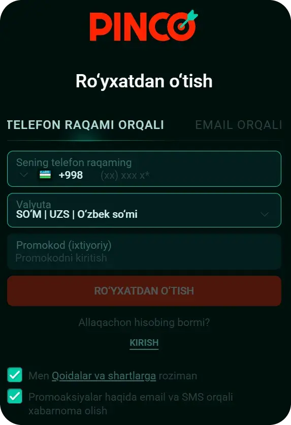 Pin-Up Oʻzbekiston - login to pinup: ilovaga kirish va